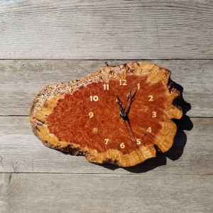 Live Edge Redwood Burl Wall Clock