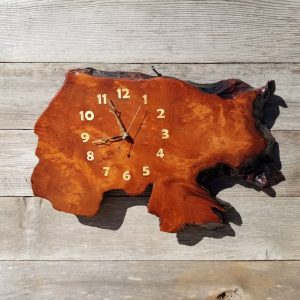 Rustic Redwood Burl Wall Clock