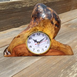 Sculptural Redwood Mantel Clock
