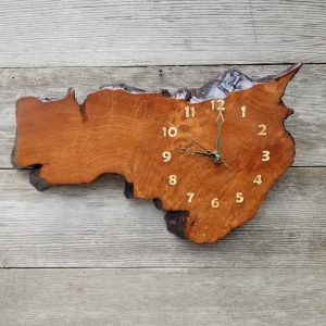 Rustic Live Edge Redwood Wall Clock
